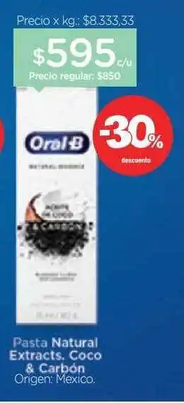 Farmacity Pasta natural extracts coco & carbón -30% descuento oferta