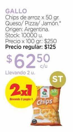 Farmacity Gallo chips de arroz oferta