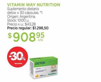 Farmacity Vitamin way nutrition suplemento dietario detox -30% descuento oferta