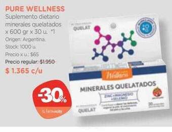 Farmacity Pure wellness suplemento dietario minerales quelatados oferta