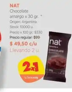 Farmacity Nat chocolate amargo oferta