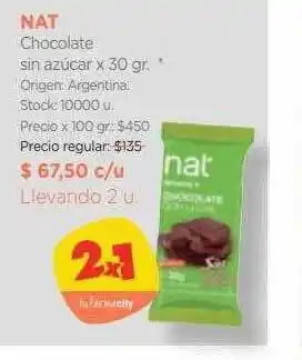 Farmacity Nat chocolate sin azúcar oferta