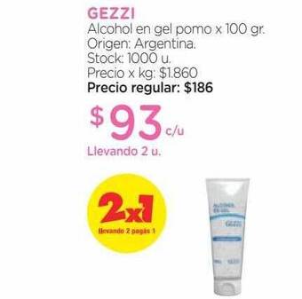 Farmacity Gezzi alcohol en gel pomo oferta