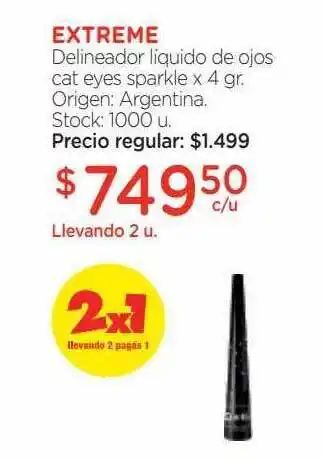 Farmacity Extreme delineador liquido de ojos cat eyes sparkle oferta