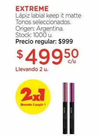 Farmacity Extreme lápiz labial keep it matte oferta