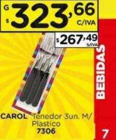 Carol tenedor 3 m plastico
