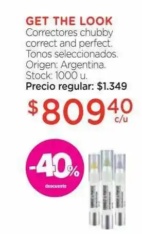 Farmacity Get the look correctores chubby correct and perfect -40% descuento oferta