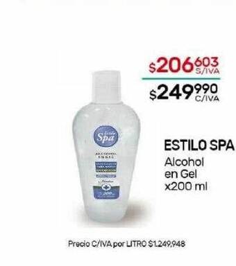 Nini Mayorista Estilo spa alcohol en gel oferta