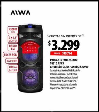 Punto Mayorista Parlante potenciado oferta