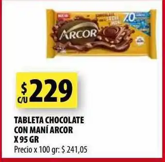Punto Mayorista Tableta chocolate con maní arcor oferta