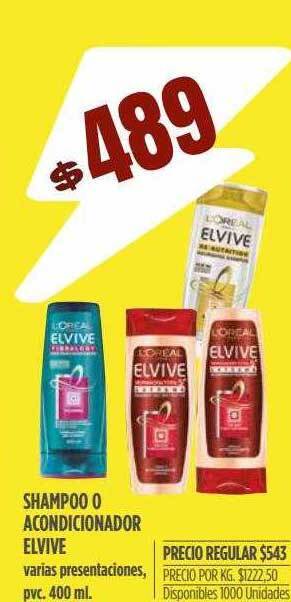 Supermercados Vea Shampoo o acondicionador elvive oferta