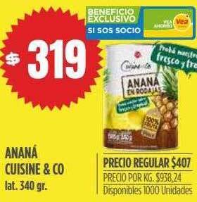 Supermercados Vea Ananá cuisine & co oferta
