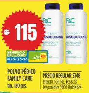 Supermercados Vea Polvo pédico family care oferta