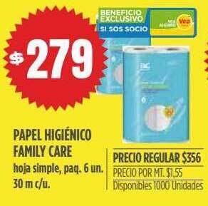 Papel higiénico family care