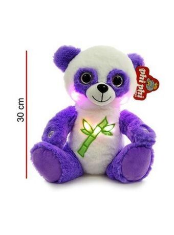 El Mundo del Juguete Peluche osito sentado con luces 30 cm blanco/violeta oferta