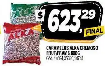 Supermercados Yaguar Caramelos alka cremoso frut framb oferta