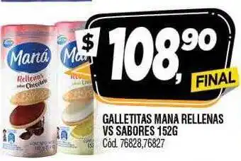 Supermercados Yaguar Galletitas mana rellenas vs sabores oferta