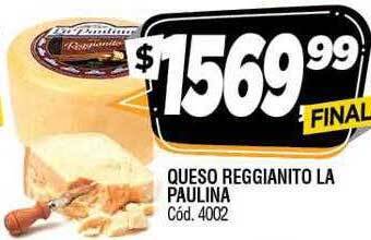 Supermercados Yaguar Queso reggianito la paulina oferta