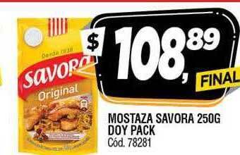 Supermercados Yaguar Mostaza savora doy pack oferta