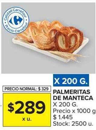 Carrefour Market Palmeritas de manteca oferta