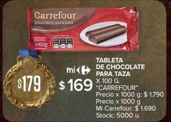 Carrefour Market Tableta de chocolate para taza oferta