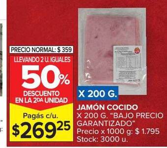 Carrefour Market Jamón cocido oferta