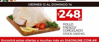 Supermercados DIA Pollo fresco/congelado oferta