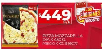 Supermercados DIA Pizza mozzarella dia x 450 g oferta