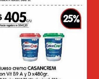Disco Queso crema casancrem 480g oferta