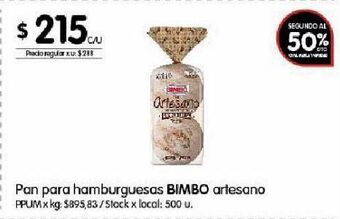 Disco Pan de hamburguesa bimbo oferta