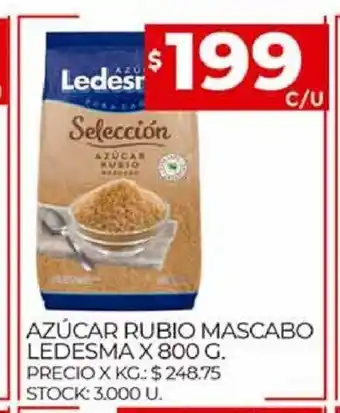 Supermercados DIA Azúcar rubio mascabo ledesma x 800 g oferta