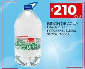 Supermercados DIA Bidón de agua dia x 6.5 L oferta