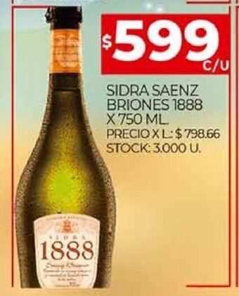 Supermercados DIA Sidra saenz briones 1888 x 750 ml oferta