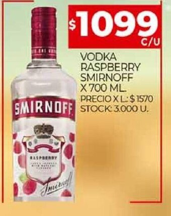 Supermercados DIA Vodka raspberry smirnoff x 700 ML oferta