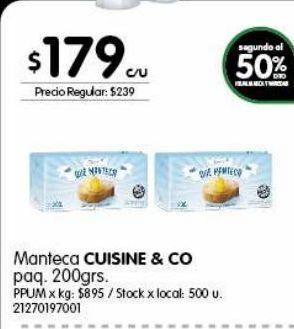 Jumbo Manteca cuisine & co 200g oferta