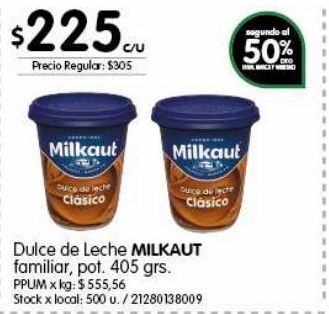 Jumbo Dulce de leche milkaut 405g oferta