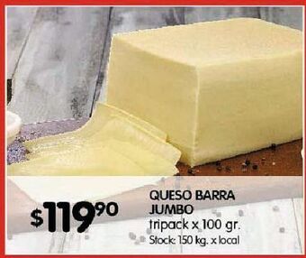 Disco Queso barra jumbo 100g oferta