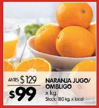 Disco Naranja jugo/ombligo kg oferta