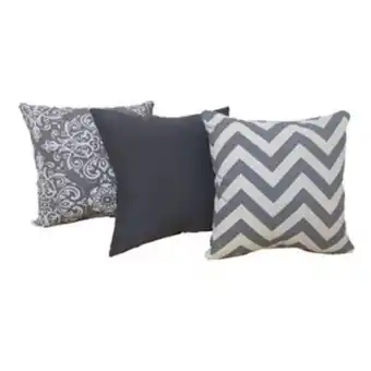 Frávega Set de 3 almohadones decorativos gris g1 oferta