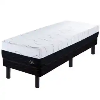 Sommier Center Sommier y colchón 1 plaza y media (100x190x24) serta memphis espuma oferta