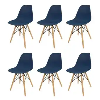 Pinturerías Rex Pack 6 sillas eames azul petroleo living comedor diseño oferta