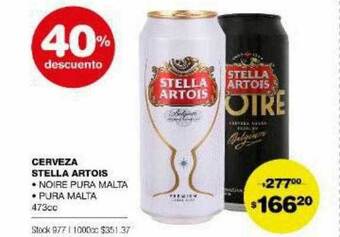 Atomo Conviene Cerveza stella artois 40% descuento oferta