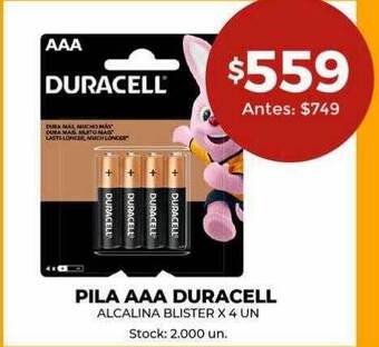 Super MAMI Pila aaa duracell alcalina blister x 4 oferta