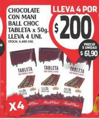 Supermercados Malambo Chocolate con mani ball choc tableta oferta