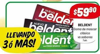Almacor Beldent goma de mascar clasico vs sabores oferta