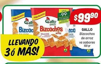 Almacor Gallo bizcochos de arroz vs sabores oferta