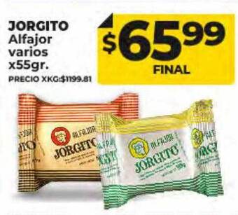 Supermayorista Vital Jorgito alfajor varios oferta