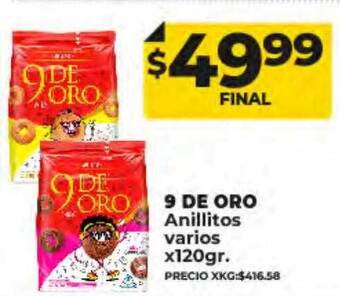 Supermayorista Vital 9 de oro anillitos varios oferta