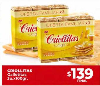 Supermayorista Vital Criollitas galletitas oferta