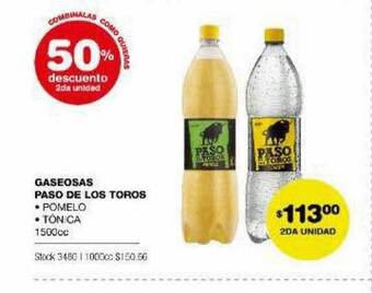 Atomo Conviene Gaseosas paso de los toros 50% descuento 2da unidad oferta